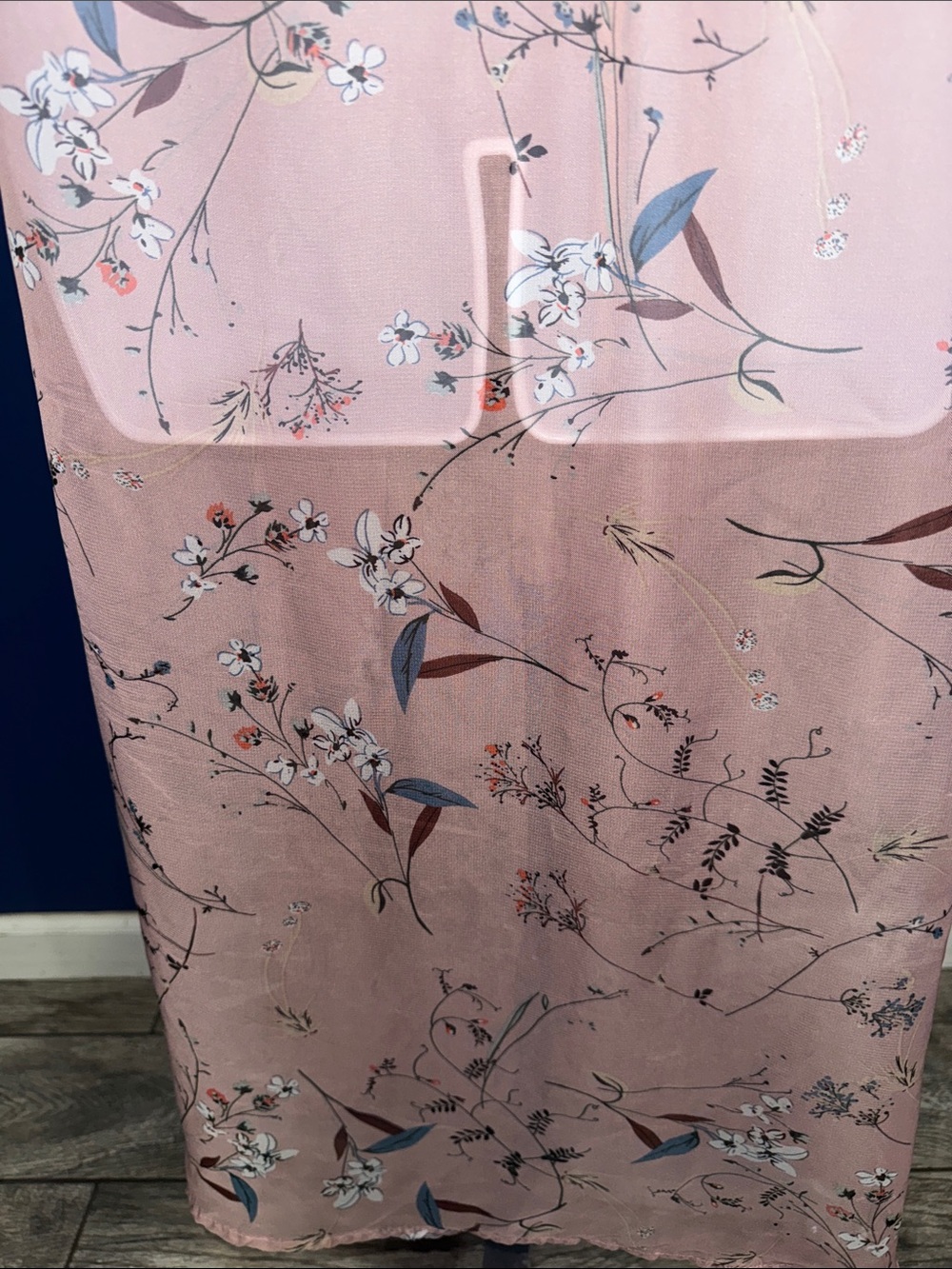 Blush Pink Floral Front-Tie Kimono Robe– Size 2XL–3XL - Picture 12 of 12